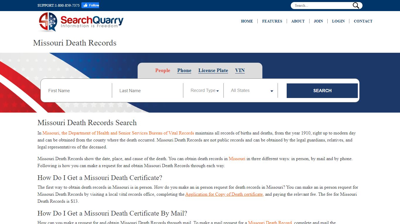 Free Missouri Death Records | Enter a Name to View Missouri Death ...