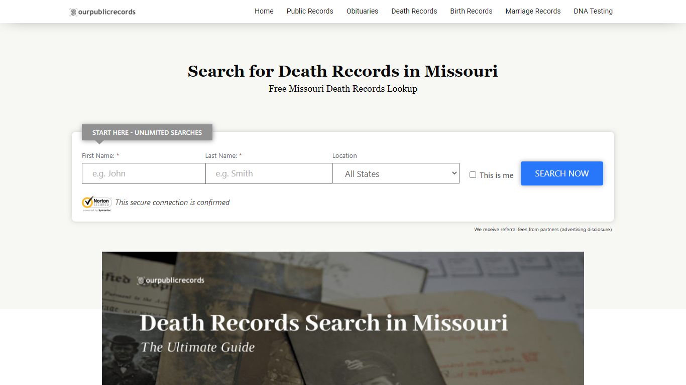 Search for Death Records in Missouri - Public Records Search